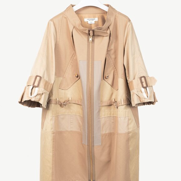 Junya Watanabe Comme Des Garcons SS/20 Runway Khaki Patchwork Trench Coat - Picture 2 of 12